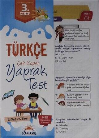 3. Sınıf Türkçe Çek Kopar Yaprak Test - 1