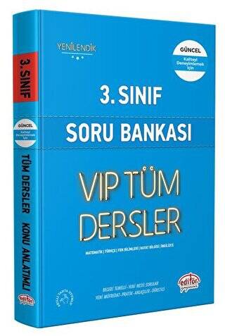 3. Sınıf VIP Tüm Dersler Soru Bankası Mavi Kitap - 1