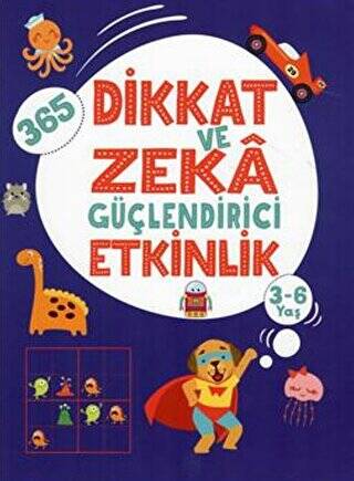 365 Dikkat ve Zeka Güçlendirici Etkinlik - Lacivert Kitap - 1