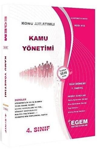 4. Sınıf 7. Yarıyıl Kamu Yönetimi Hedef Sorular Kod 412 - 1