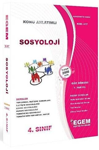 4. Sınıf 7. Yarıyıl Sosyoloji Hedef Sorular Kod 417 - 1