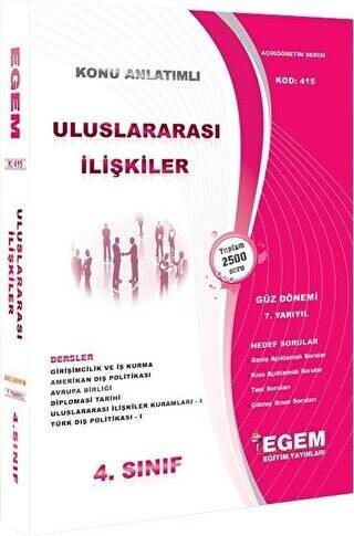 4. Sınıf 7. Yarıyıl Uluslararası İlişkiler Konu Anlatımlı Soru Bankası Kod 415 - 1