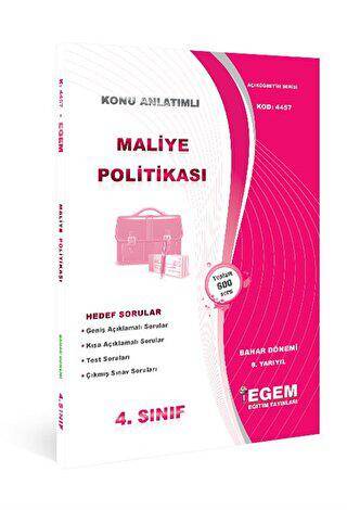 4. Sınıf 8. Yarıyıl Maliye Politikası Konu Anlatımlı Soru Bankası - Kod 4457 - 1