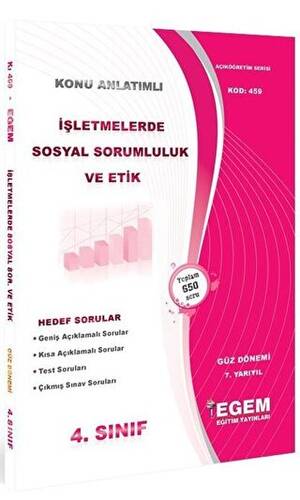 4. Sınıf İşletmelerde Sosyal Sorumluluk ve Etik Hedef Sorular Kod 459 - 1