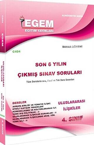 4. Sınıf Uluslararası İlişkiler Çıkmış Sınav Soruları 2012-2018 Bahar Dönemi - 1