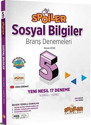 5. Sınıf Spoiler Branş Sosyal Bilimler Deneme - 1