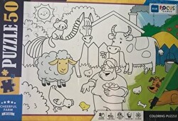 50 Parça Coloring Puzzle Cheerful Farm - Neşeli Çiftlik - 1