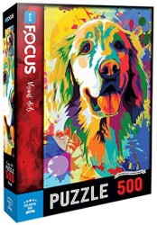 500 Parça Puzzle - Colorful Dog Renkli Köpek Blue Focus - 1