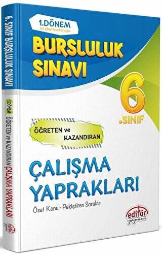 6. Sınıf 1. Dönem Bursluluk Sınavı Çalışma Yaprakları - 1