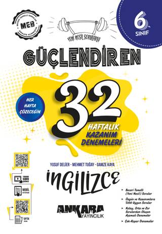 6. Sınıf Güçlendiren 32 Haftalık İngilizce Kazanım Denemeleri - 1