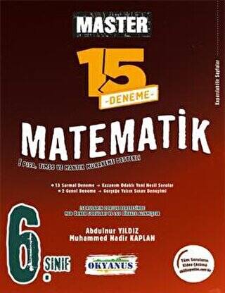 6. Sınıf Master 15 Matematik Denemesi - 1