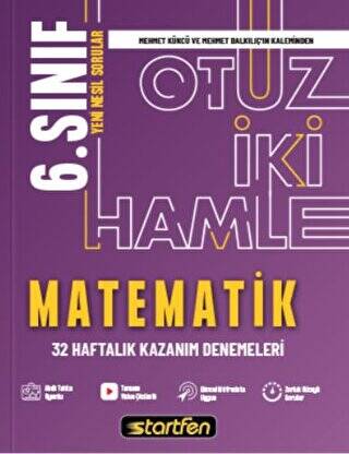 6. Sınıf - Matematik 32 Hamle Kazanım Denemeleri - 1