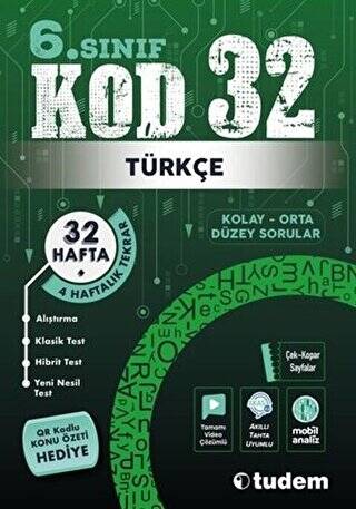 6. Sınıf Türkçe Kod 32 Tekrar Testleri - 1