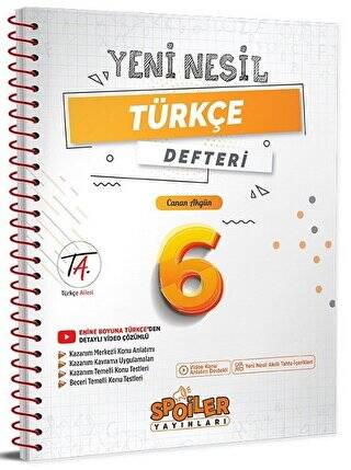 6. Sınıf Türkçe Yeni Nesil Defteri - 1