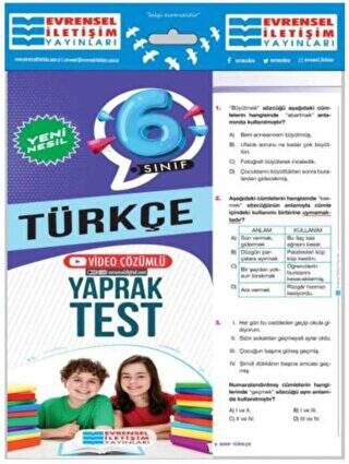 6. Sınıf Türkçe Yeni Nesil Video Çözümlü Yaprak Test - 1