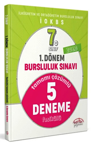 7. Sınıf 1. Dönem Bursluluk Sınavı Tamamı Çözümlü 5 Deneme - 1