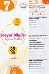 7. Sınıf Sosyal Bilgiler Yaprak Testleri - 1