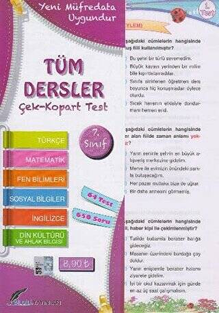 7. Sınıf Tüm Dersler Çek Kopart Yaprak Test - 1