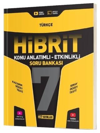 7. Sınıf Türkçe HİBRİT Konu Anlatımlı Etkinlikli Soru Bankası - 1