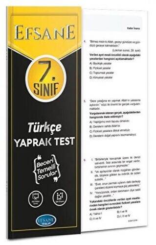 7. Sınıf Türkçe Yaprak Test - 1