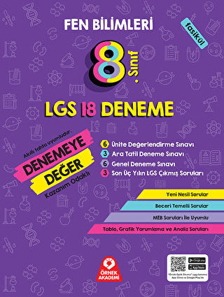 8. Sınıf Denemeye Değer Fen Bilimleri LGS 18 Deneme - 1