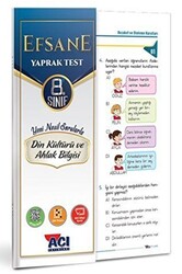 8. Sınıf Efsane Din Kültürü ve Ahlak Bilgisi Yaprak Test - 1