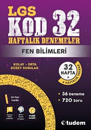 8. Sınıf Fen Bilimleri Kod 32 Haftalık Denemeleri - 1