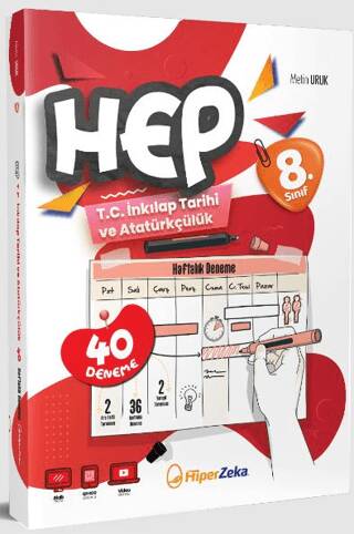 8. Sınıf Haftalık HEP T.C. İnkılap Tarihi ve Atatürkçülük 40 Deneme - 1