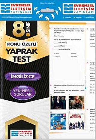 8. Sınıf İngilizce Konu Özetli Yaprak Test - 1