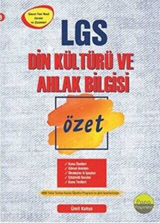 8. Sınıf LGS Din Kültürü ve Ahlak Bilgisi Özet Pano Yayınları - 1