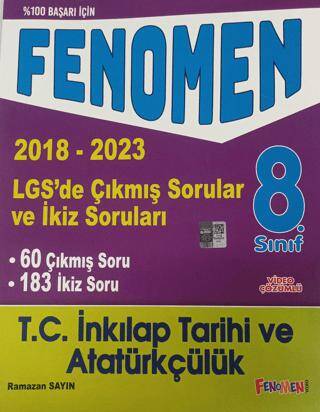 8. Sınıf LGS İnkılap Tarihi ve Atatürkçülük Çıkmış Sorular ve İkiz Soruları 2018-2023 - 1