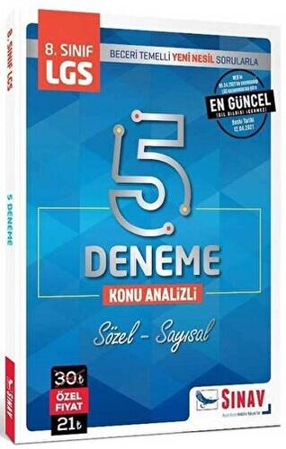 8. Sınıf LGS Konu Analizli 5 Deneme - 1