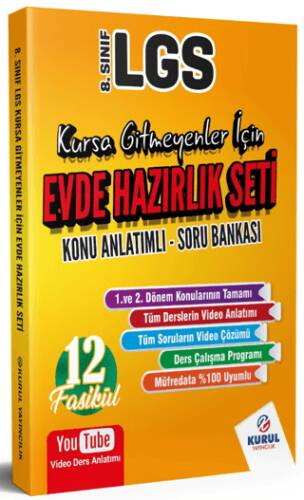 8. Sınıf LGS Kursa Gitmeyenler İçin Evde Hazırlık Seti Konu Anlatımlı Soru Bankası - 1