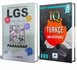 8. Sınıf LGS Paragraf Soru Bankası Kitap Vadisi Yayınları + 8. Sınıf IQ Türkçe Soru Kütüphanesi PRF Yayınları 2`li Set - 1