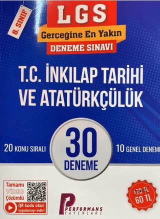 8. Sınıf LGS T.C. İnkılap Tarihi ve Atatürkçülük 30 Deneme - 1