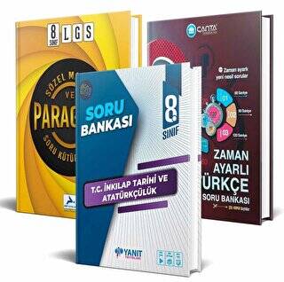 8. Sınıf LGS TC İnkılap Tarihi ve Atatürkçülük Yanıt Yayınları + Türkçe Zaman Ayarlı Kazanım Soru Bankası + Sözel Mantık Ve Paragraf Soru Kütüphanesi PRF yayınları 3`lü set - 1