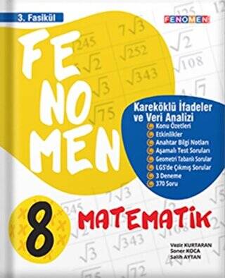 8. Sınıf Matematik Kareköklü İfadeler ve Veri Analizi 3. Fasikül Fenomen Okul Yayınları - 1