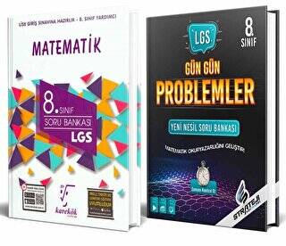 8. Sınıf Matematik LGS Soru Bankası Karekök Yayıncılık+8. Sınıf LGS Gün Gün Problemler Yeni Nesil Soru Bankası 2`li Set - 1