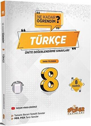 8. Sınıf Ne Kadar Öğrendim Türkçe Ünite Değerlendirme Sınavları - 1