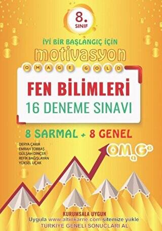 8. Sınıf Omage Motivasyon Fen Bilimleri 16 Deneme Sınavı 8 Sarmal + 8 Genel - 1