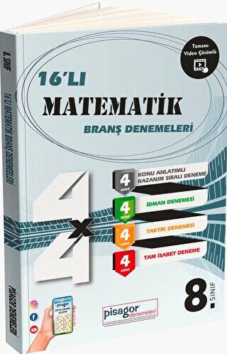 8. Sınıf Pisagor 16`lı Matematik Branş Denemeleri - 1