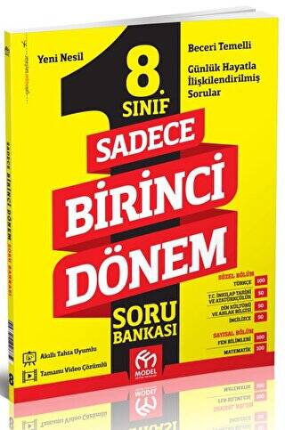 8. Sınıf Sadece Birinci Dönem Soru Bankası - 1