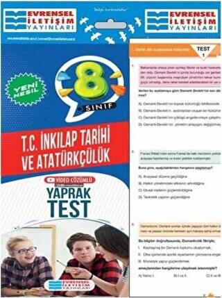 8. Sınıf T.C. İnkılap Tarihi ve Atatürkçülük Yeni Nesil Video Çözümlü Yaprak Test - 1