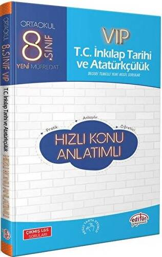 8. Sınıf VIP İnkilap Tarihi ve Atatürkçülük Hızlı Konu Anlatımlı - 1