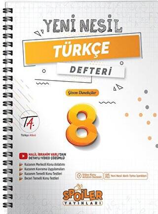 8. Sınıf Yeni Nesil Türkçe Defteri - 1