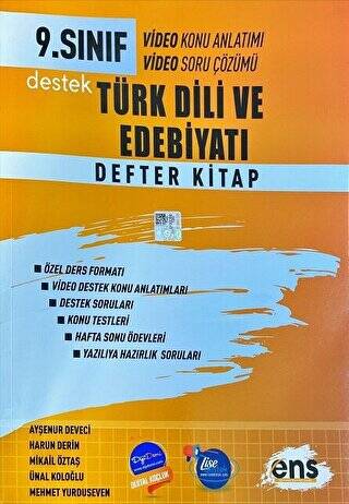 9. Sınıf Edebiyat Destek Defter Kitap - 1