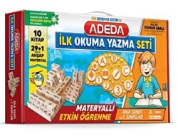 Adeda İlk Okuma Yazma Seti 10 Kitap - 29+1 Parça Ahşap Materyaller - 1