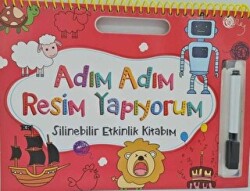 Adım Adım Resim Yapıyorum - Silinebilir Etkinlik Kitabım - Kırmızı - 1