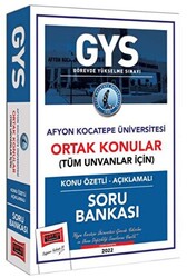 Afyon Kocatepe Üniversitesi GYS Konu Özetli Açıklamalı Soru Bankası - 1