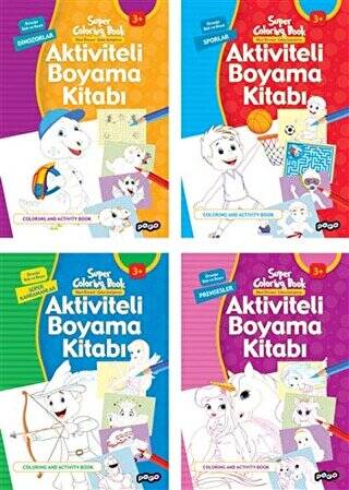 Aktiviteli Boyama Kitapları Seti 4 Kitap Takım - 1